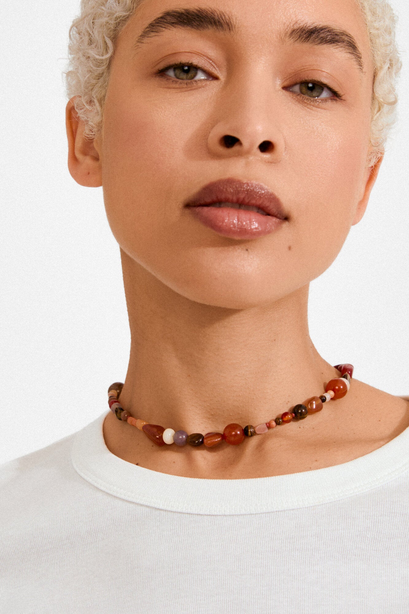 Iris halskæde - forgyldt/multi